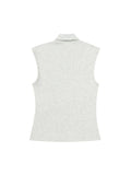 Letter Printed Half Turtleneck Casual Tank Top