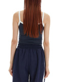 Kurzes Camisole-Top im College-Stil mit Streifen in Kontrastfarbe