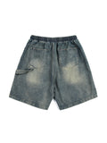 Men'S Retro Simple Washed Loose Wide Leg Shorts