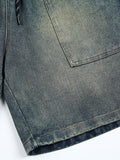 Men'S Retro Simple Washed Loose Wide Leg Shorts