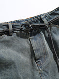 Men'S Vintage Washed Straight Denim Shorts