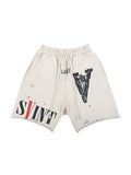 Men'S Letter Print Casual Sports Shorts