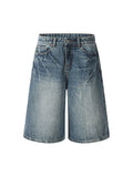 Men'S Vintage Washed Loose Denim Shorts