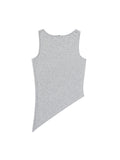 Letter Print Irregular Crewneck Tank Top