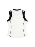 Letter Print Contrast Color Slim Fit Tank Top