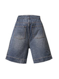 Men'S Vintage Washed Straight Loose Denim Shorts