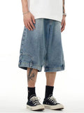 Men'S Washed Denim Loose Casual Shorts