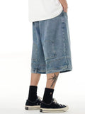 Men'S Washed Denim Loose Casual Shorts