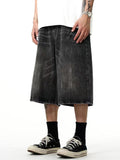 Lässige, gerade, lockere Jeansshorts für Herren