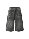 Lässige, gerade, lockere Jeansshorts für Herren