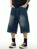 Men'S Denim Straight Loose Blue Shorts