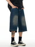 Men'S Denim Straight Loose Blue Shorts