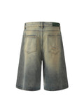 Einfache Shorts aus gewaschenem Distressed-Denim für Herren