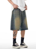 Einfache Shorts aus gewaschenem Distressed-Denim für Herren