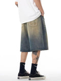 Einfache Shorts aus gewaschenem Distressed-Denim für Herren