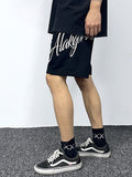 Men'S Loose Straight Casual Embroidered Letter Shorts