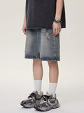 Men'S Distressed Straight Denim Shorts