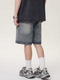 Men'S Distressed Straight Denim Shorts