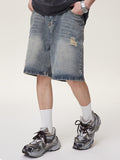 Men'S Distressed Straight Denim Shorts