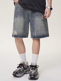 Gerade geschnittene Jeansshorts im Used-Look für Herren