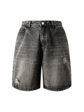 Men'S Distressed Straight Denim Shorts