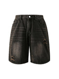 Men'S Distressed Straight Denim Shorts