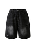 Men'S Distressed Straight Denim Shorts