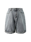 Men'S Loose Straight Flip Pocket Denim Shorts