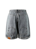 Men'S Loose Straight Flip Pocket Denim Shorts