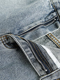 Lockere, gerade Jeansshorts für Herren mit Flip-Pocket-Design