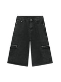 Men'S Big Pocket Denim CargoShorts