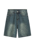 Men'S Retro Loose Distressed Denim Shorts