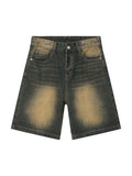 Men'S Retro Loose Distressed Denim Shorts