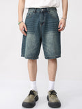 Men'S Retro Loose Distressed Denim Shorts