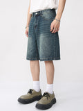 Men'S Retro Loose Distressed Denim Shorts