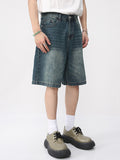 Men'S Retro Loose Distressed Denim Shorts