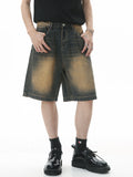 Men'S Retro Loose Distressed Denim Shorts