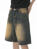 Men'S Retro Loose Distressed Denim Shorts