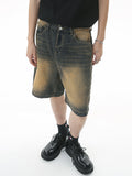 Men'S Retro Loose Distressed Denim Shorts