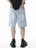 Men'S Retro Loose Distressed Denim Shorts