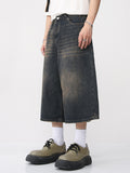 Men'S Loose Wide Leg Flared Cropped Pants Shorts