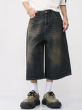 Men'S Loose Wide Leg Flared Cropped Pants Shorts