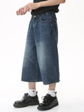 Men'S Loose Wide Leg Flared Cropped Pants Shorts