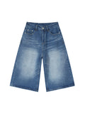 Men'S Retro Casual Straight Loose Wide Leg Shorts