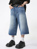 Men'S Retro Casual Straight Loose Wide Leg Shorts