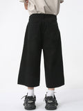 Men'S Retro Casual Straight Loose Wide Leg Shorts