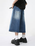 Men'S Retro Casual Straight Loose Wide Leg Shorts