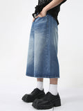 Men'S Retro Casual Straight Loose Wide Leg Shorts