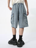 Men'S Big Pocket Loose Denim Cargo Shorts