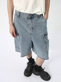 Men'S Big Pocket Loose Denim Cargo Shorts